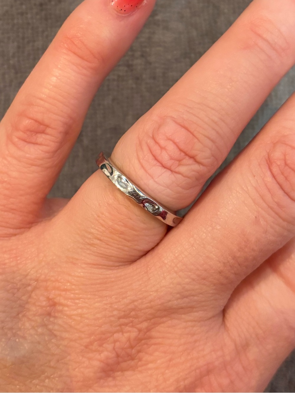 Hammered Sterling-Style Stack Ring in Silver
